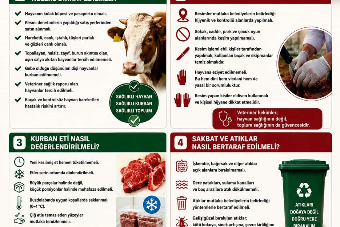 KURBAN İBADETİ YAPARKEN HALK SAĞLIĞINA DİKKAT!