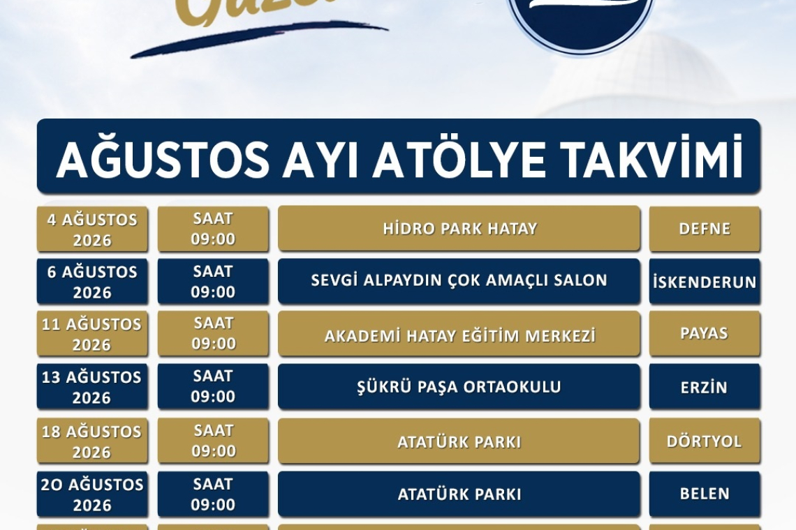 "YAZ SENİNLE GÜZEL" AĞUSTOS TAKVİMİ 