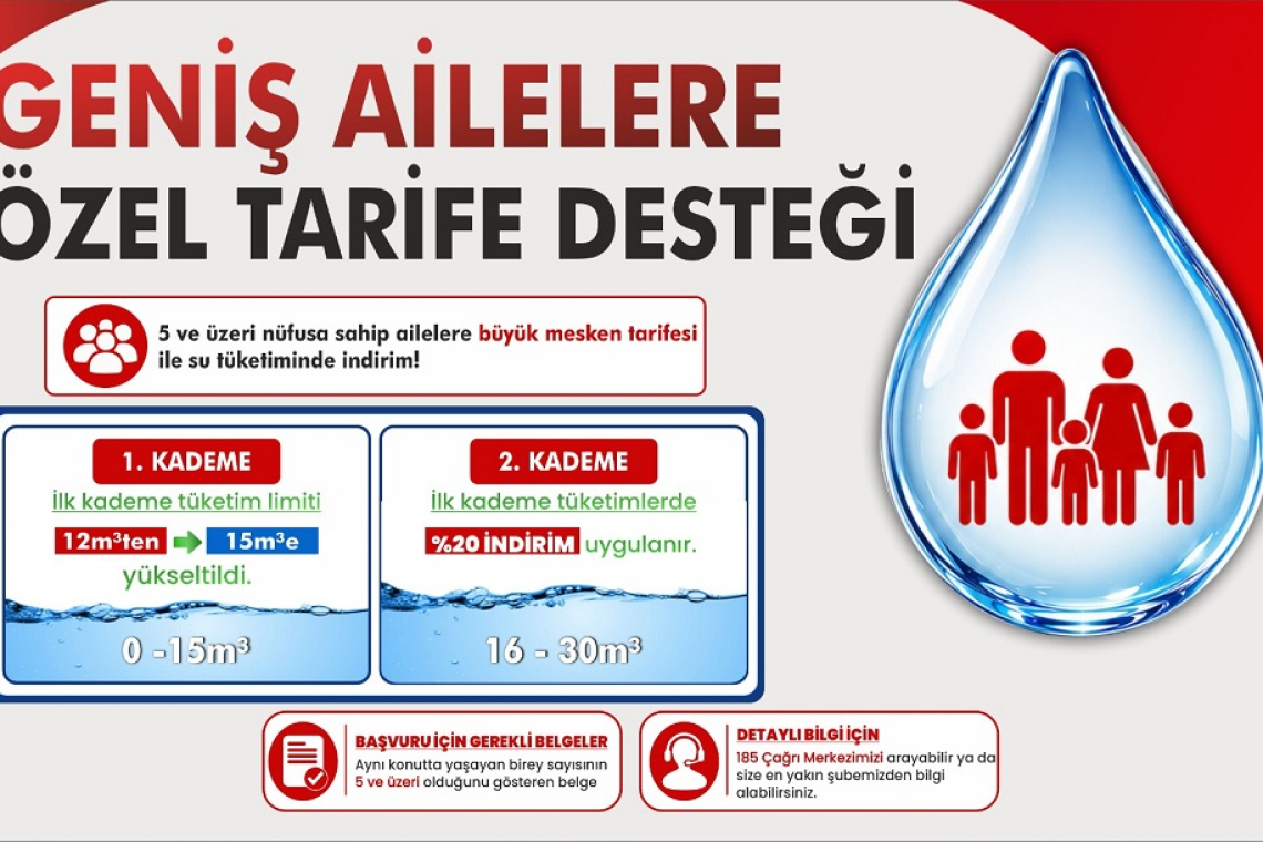HATSU’DAN 5 VE ÜZERİ NÜFUSA SAHİP AİLELERE İNDİRİMLİ TARİFE